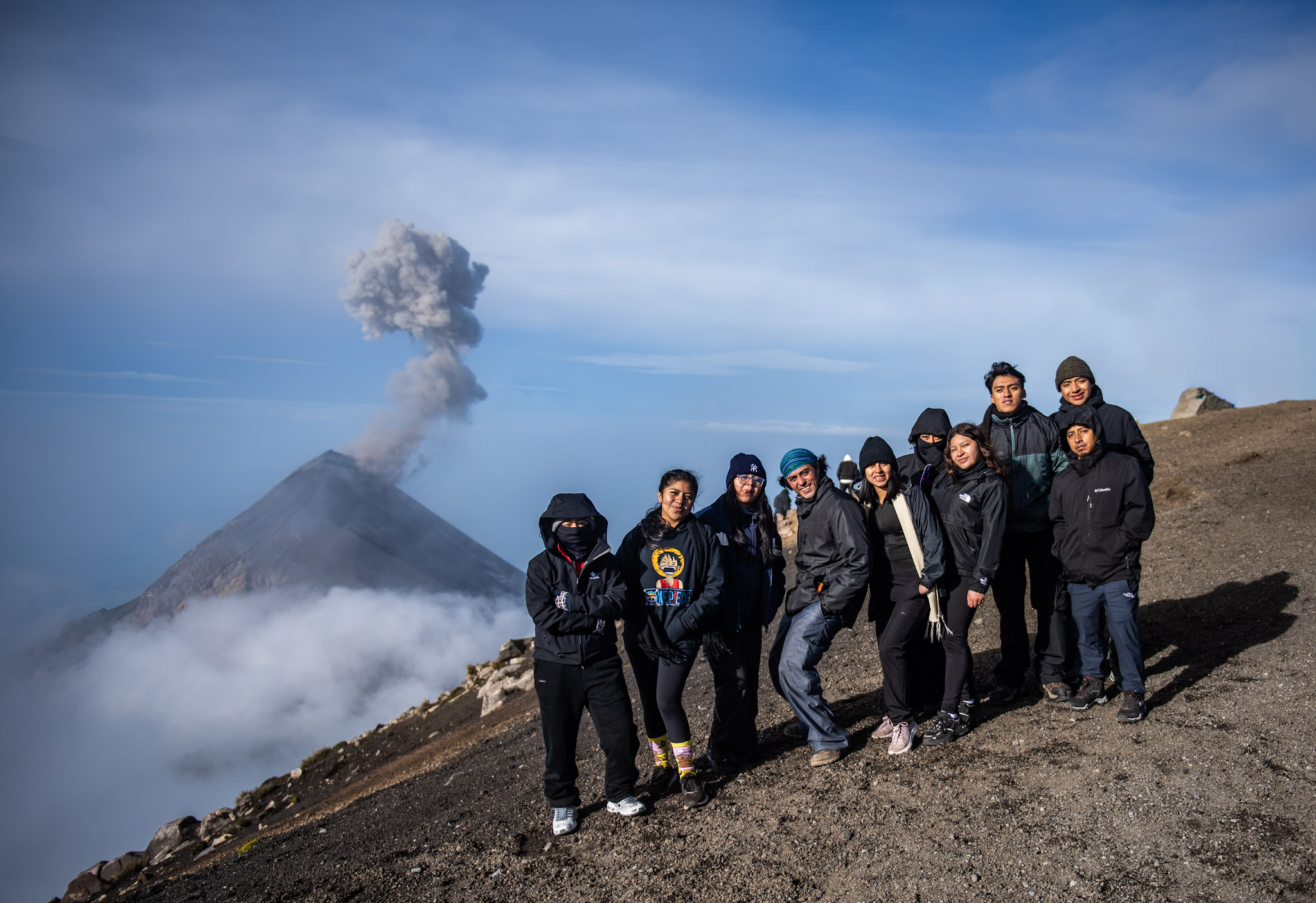 Enjoying the view at the top of Acatenango.