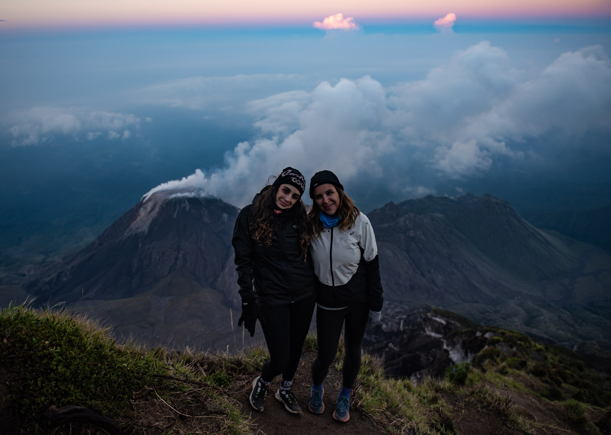 Above Santiaguito at first light.